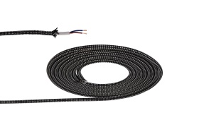 D0531  Cavo 1m Black/White Spot Braided 2 Core 0.75mm Cable